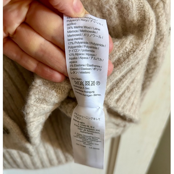 J.Crew Cable-Knit Stretch Cardigan Sweater β Size Large β NWT - Picture 6 of 7